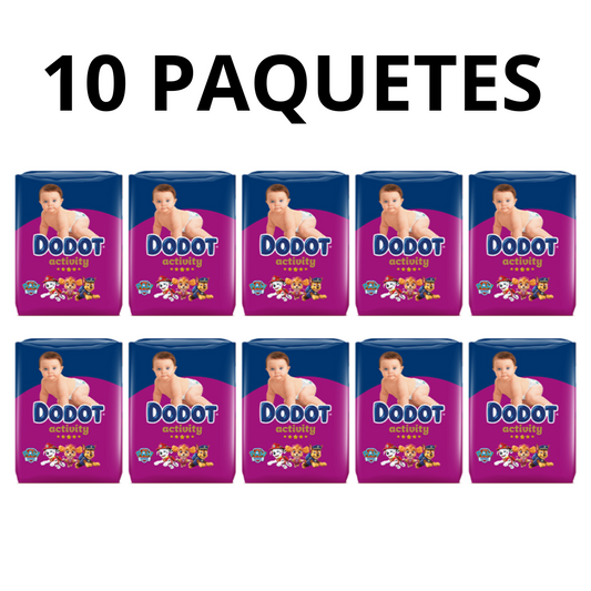 10 PAQUETES - PAÑALES Babydot® Activity - TODOS LOS TAMAÑOS